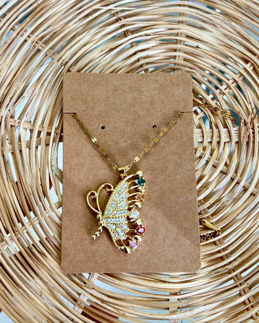 Colorful butterfly necklace